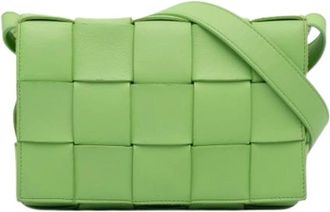 Bottega Veneta Pre-owned Cassette Cross Body Bag - Dames - Vintage Schoudertas - Groen - ONE Size - Leer - Vintage