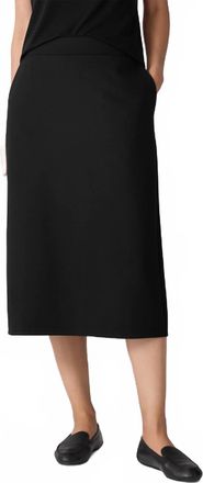 Eileen Fisher Washable Flex Ponte Straight Skirt In Black