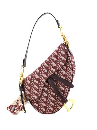 Dior Saddle Handbag Oblique Canvas Medium shoulder bag - Red
