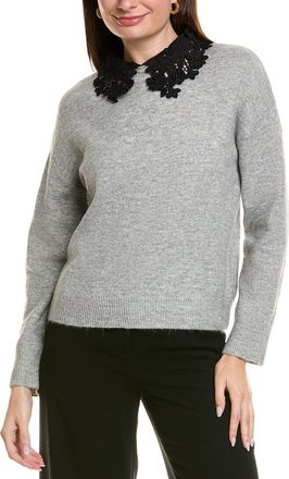 Ellen Tracy Lace Contrast Sweater