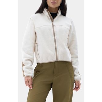 Halfdays Chapelle Water Repellent Fleece Jacket in Oatmilk/Silver Mink at Nordstrom, Size X-Large