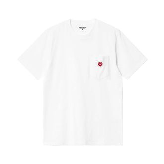 Carhartt Work in Progress Carhartt Wip, T-Shirts, male, White, Size: 2XL S/S Pocket Heart T-shirt