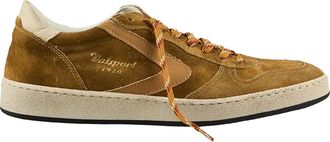 Valsport Davis Cognac Low-Top Suede Leather Sneakers