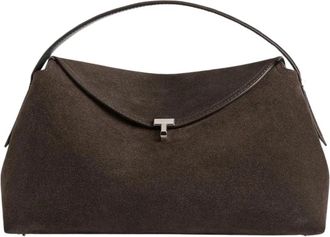 Toteme T-Lock Clutch - Dames - Handtassen - Bruin - ONE Size - Leer - Tassen