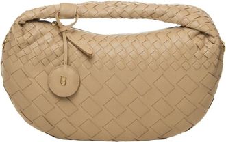 Tosca Blu Tassen, Dames, Beige, ONE Size, Leer, Mini Mezzaluna Tas