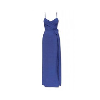 Emporio Armani Crepe Midi Jurk - Dames - Maxi kleedjes - Blauw - 2XL - Kleedjes