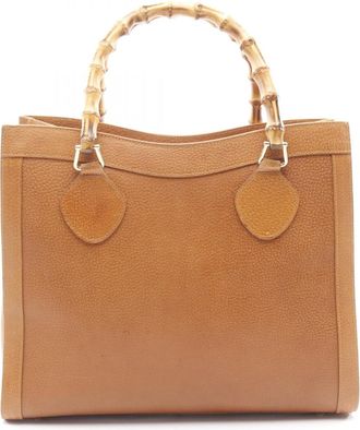 Gucci Brown Leather Tote Bag (Pre-Owned)