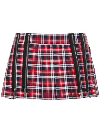Dsquared2 Minigonna plissettata a quadri - Rosso
