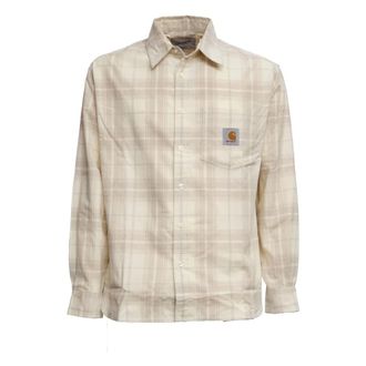 Carhartt Work in Progress Wilber Shirt - Heren - Casual Overhemden - Beige - XS - Katoen - Overhemden