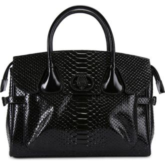 Kurt Geiger Chelsea Snakeskin Embossed Tote in Black at Nordstrom Rack