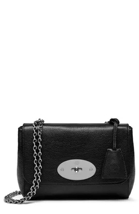 Mulberry Lily Leather Satchel in Black/silver at Nordstrom