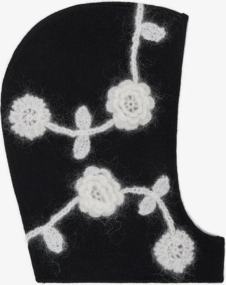Ganni Black Flower Balaclava