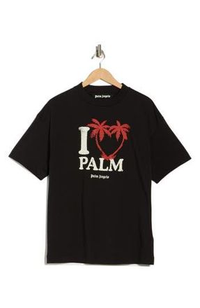 Palm Angels I Heart Palm Logo Graphic Cotton T-Shirt in White Black at Nordstrom Rack, Size Xxx-Large