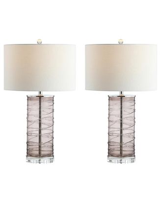 Jonathan Y Designs Jonathan Y Designs Cole 27.5In Modern Fused Glass Cylinder Led Table Lamp