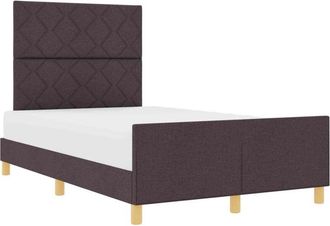 vidaXL Bed Frame with Headboard Dark brown 120 x 190 cm Fabric vidaXL