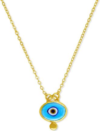 Ottoman Hands Alara Evil Eye Pendant Necklace in Light Blue at Nordstrom