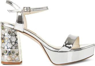 Freya Rose Glory platform-heel sandals - women - Calf Leather/Kid Leather/Calf Leather - 41 - Silver