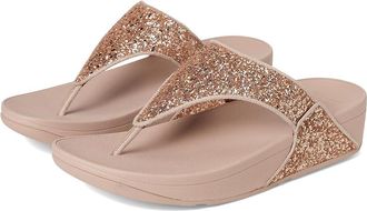 FitFlop Lulu Glitter Toe-Thongs Womens Shoes Rose Gold : 10 M (B), Textile