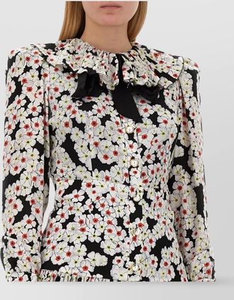 Alessandra Rich bow detail floral pattern mini dress