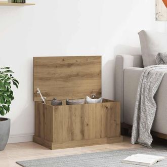 Berkfield Home Storage Box Artisan Oak 70x40x38 cm Engineered Wood in Brown | Size: 70 x 40 x 38 cm