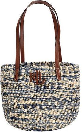 Ralph Lauren STRIPED STRAW MEDIUM HARTLEY TOTE BAG