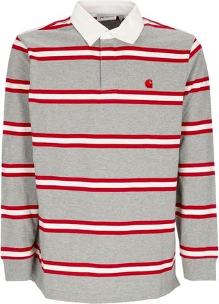 Carhartt Work in Progress Lange Mouw Polo Rugby Shirt Grijs - Heren - Polos - Veelkleurig - XL - Katoen - Tops