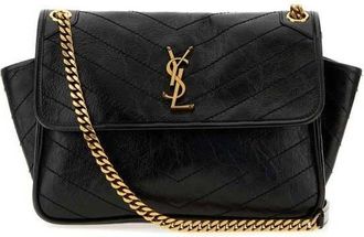 Saint Laurent Black Leather Niki Shoulder Bag Nero Borse A Mano