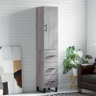 Berkfield Home Highboard Grey Sonoma 34.5x34x180 cm Engineered Wood