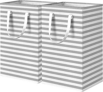 OEM Cesto De Ropa Independiente - 75 Litros - Cesto De Ropa Grande Y Plegable - Con Asa - Azul - Paquete De 2