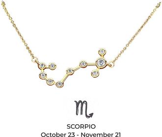 Sterling Forever 14K Cz When Stars Align Constellation Necklace