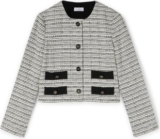 Motivi Tweed Jas met Zakken - Dames - Blazers - Zwart - XS - Tweed - Jassen