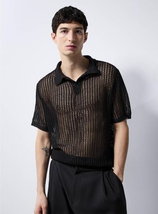Le 31 Mens Mesh loose-knit Polo Shirt Imported from Seoul