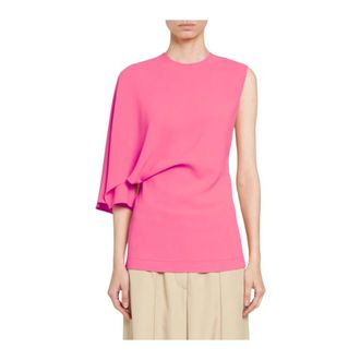 Stella McCartney Overhemden, Dames, Roze, M, Asymmetrische Top met Één Schouder