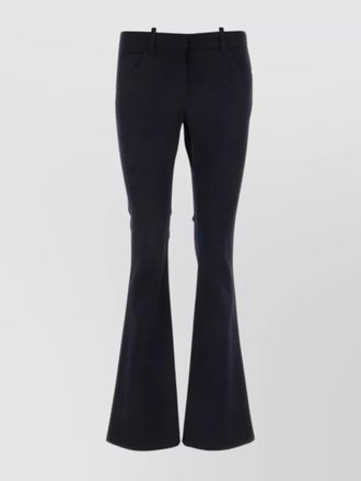 Off-white virgin wool flared trousers