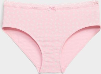 Miiyu Womens Satiny detail lace waistband classic brief Organic cotton