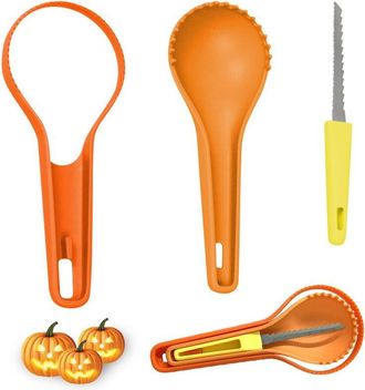 OEM Kit De 3 Piezas Para Tallar Calabazas De Halloween. Incluye Una Cuchara Para Tallar Calabazas Con Hoja De Acero Inoxidable, Ideal Para Tallar Y Decora