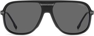Carrera C Sport 17/S 60mm Polarized Rectangular Sunglasses in Matte Black/grey Pz at Nordstrom