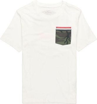 Nike Mens Nike Back Cartoon Devil Camouflage Pattern Printing Casual Round Neck Short Sleeve White T-Shirt DV2072-100
