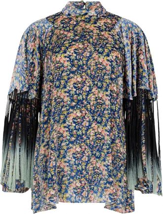 Philosophy di Lorenzo Serafini Bloesem met knoopsluiting - Dames - Blouses - Blauw - 2XS - Overhemden