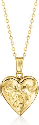 Canaria Canaria 10kt Yellow Gold Floral Heart Locket Necklace