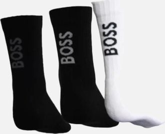 HUGO BOSS Mens 3-Pack Ribbed Bamboo Sports Socks, Black/white - Size: 16/14.5/8/15/8.5/15.5/9/13/13.5/14/6.5/7/7.5/11.5/5/12/5.5/12.5/6/3.5/3/10.5/4