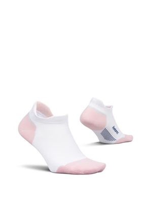 Feetures Elite Max Cushion No Show Tab Ankle Socks Sport Sock with Targeted Compression in White Rose at Nordstrom, Size Large