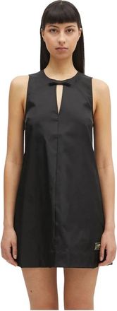 Ganni Duchesse Nylon Mini Jurk - Dames - Korte kleedjes - Zwart - XS - Nylon - Kleedjes