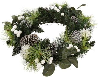 Mobili Rebecca Mobili Rebecca - Rebecca Mobili Guirnalda De Navidad Corona De Navidad De Pl&aacute;stico Verde Blanco Idea De Regalo