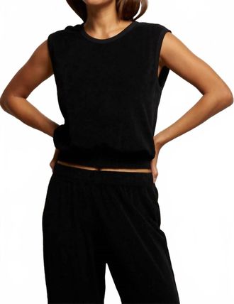 perfectwhitetee Ellie Loop Terry Tank In True Black