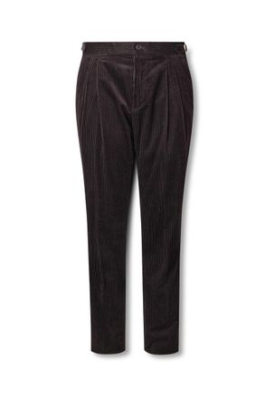 Mr P. Tapered Cotton and Cashmere-Blend Corduroy Tuxedo Trousers