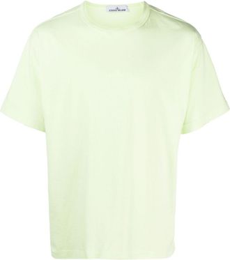 Stone Island embroidered-logo detail T-shirt - men - Cotton - S - Green