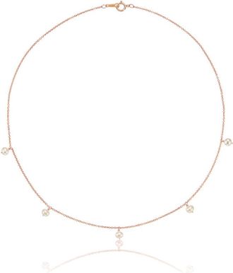 Lily & Roo Rose Gold Five Pearl Drop Choker