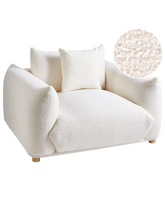 Beliani Sill&oacute;n boucl&eacute; blanco crema
