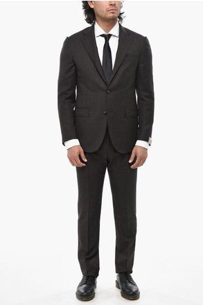 Corneliani Virgin Wool Suit ACADEMY with Flap Pockets size 48